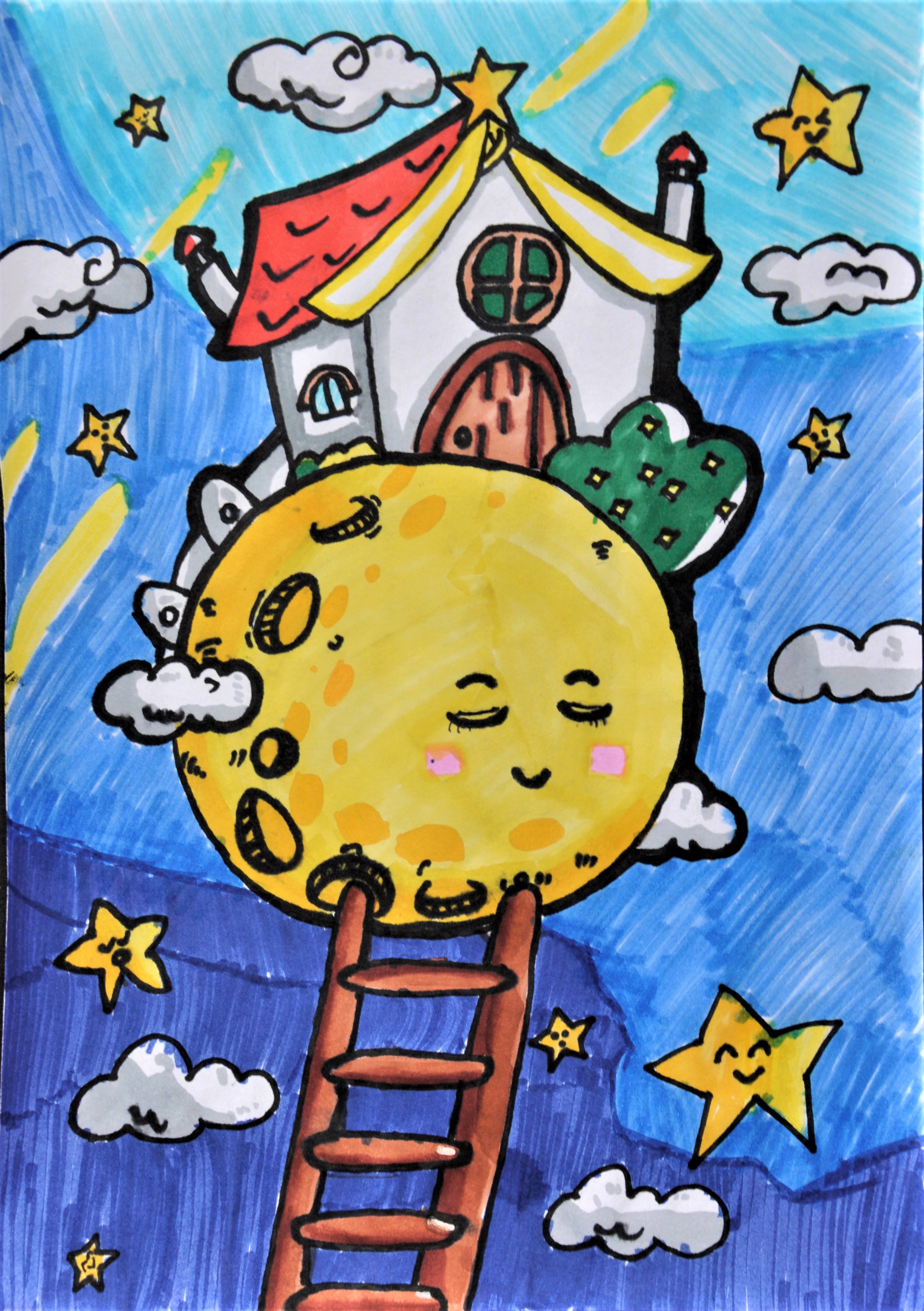 弯弯的月亮|插画|儿童插画|小竹同学Bamboo - 原创作品 - 站酷 (ZCOOL)